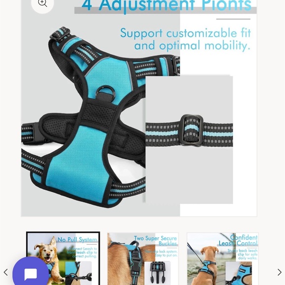 NWT Rabbitgoo dog harness blue.size small, adjustable and reflective - Picture 6 of 13